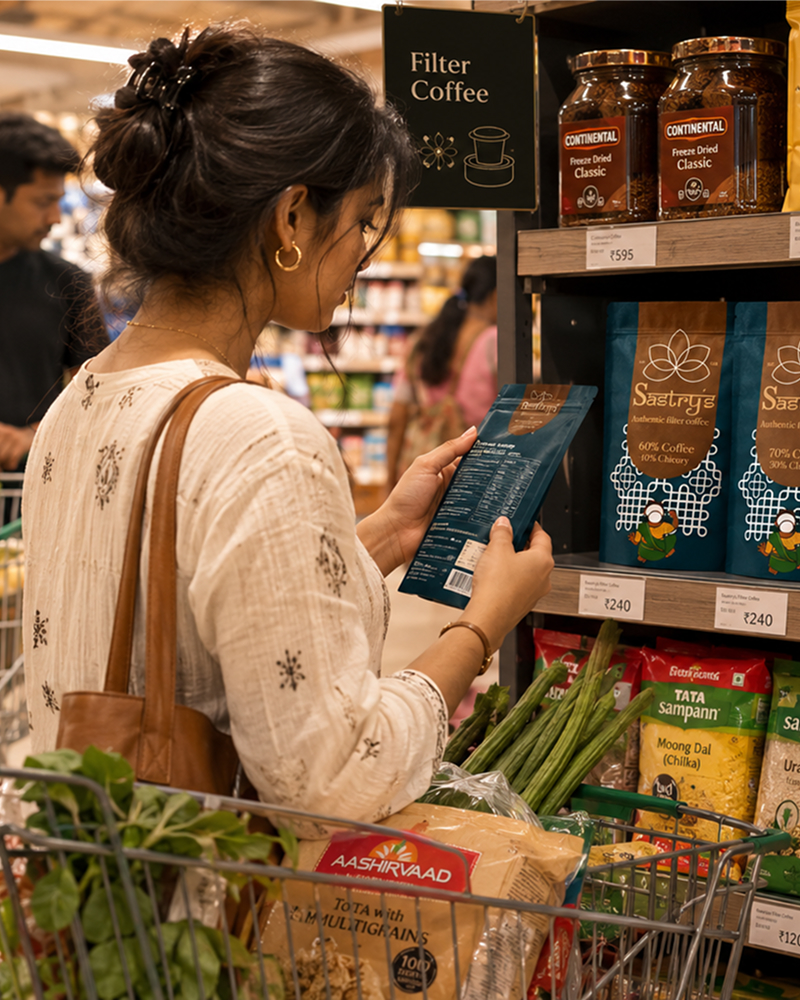 Brahmi packaging mockup angled view