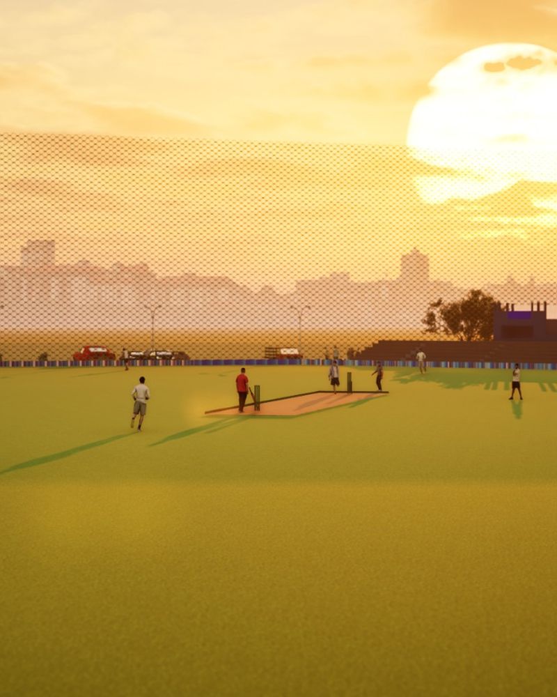 Snehaloka Cricket Academy aerial 3D render